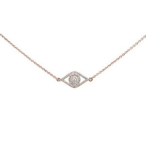 .11ct 14kt rose gold diamond evil eye Hamsa pendan